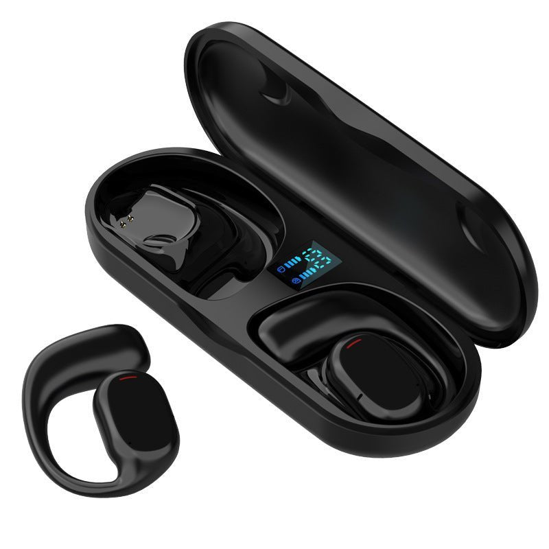 Słuchawki Bluetooth z otwartym uchem, lekką konstrukcją i wodoodpornością - Czarny