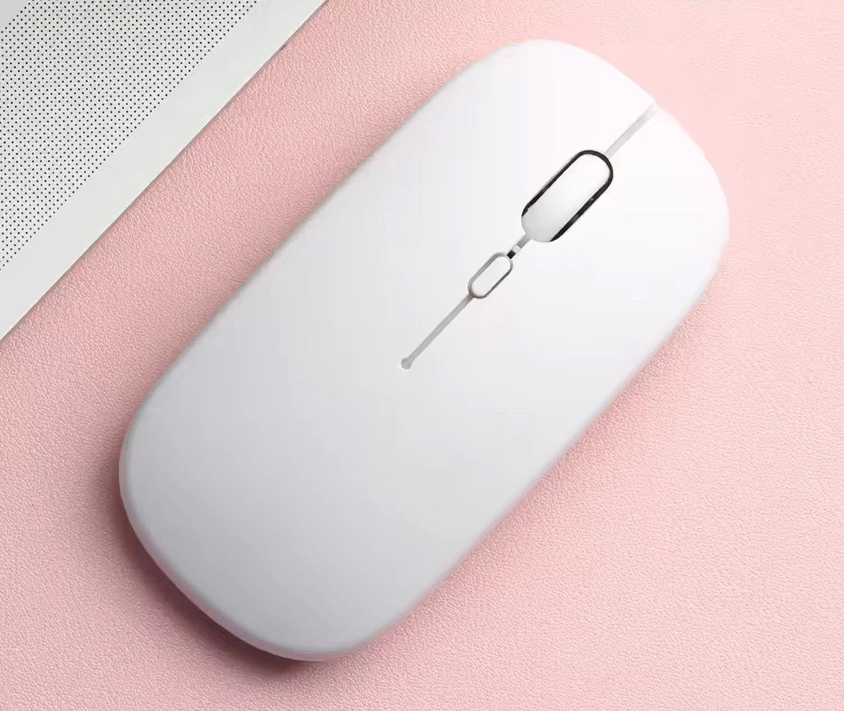 Ergonomiczna bezprzewodowa mysz do gier z cichym kliknięciem i akumulatorem – precyzyjna kontrola - Biały (zasilany bateryjnie)