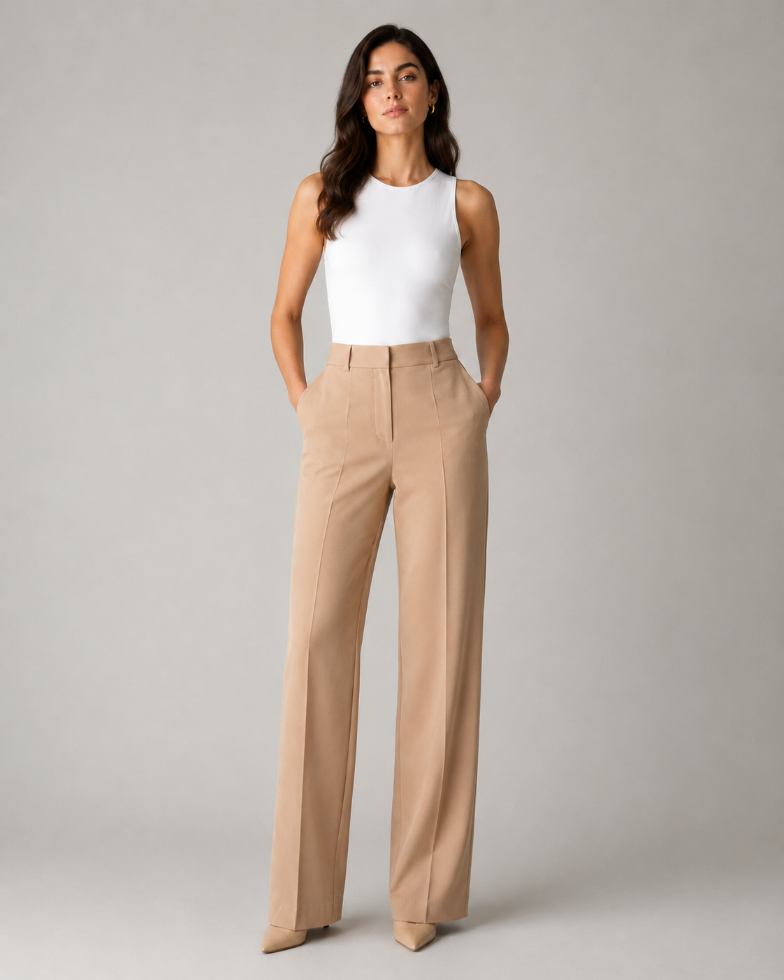 Spodnie damskie Annamoda Classic Beige